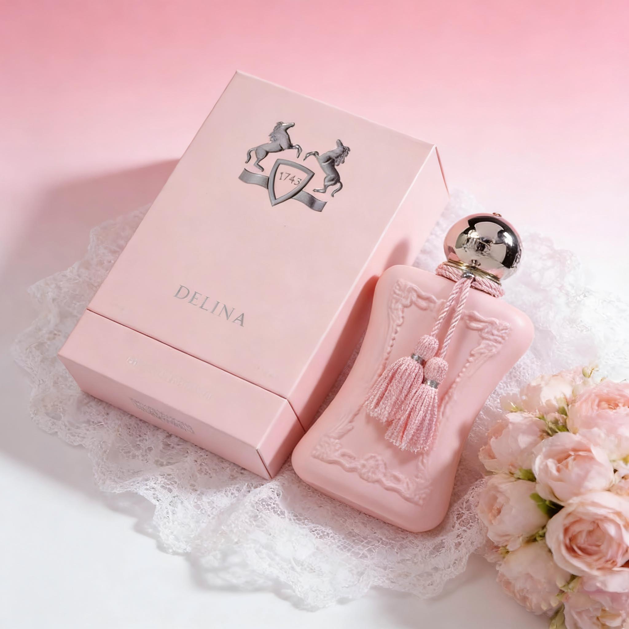 Home Bar Accessories - DELINA EDP: Elegant Pink Bottle with