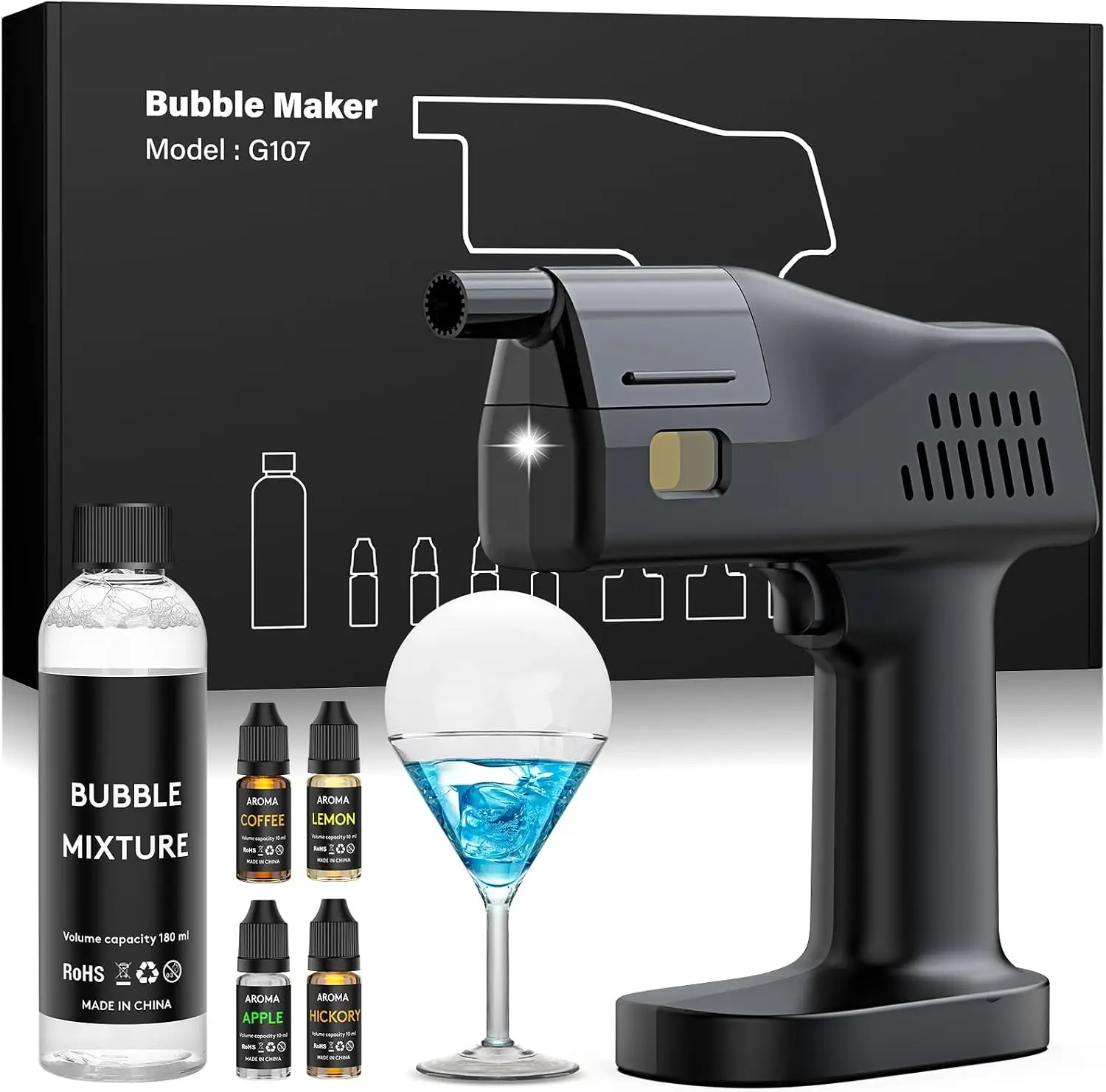 Smoking Gun Kit - Electric Cocktail Smoke Bubble Gun Kit