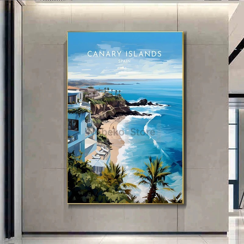 Spain Travel Poster Barcelona  - đánh giá và giá Home Barcelona