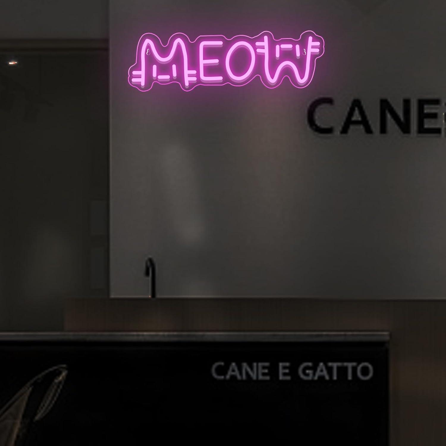 Meow Neon Sign Cat USB Powered - đánh giá và giá Home Bar Signs