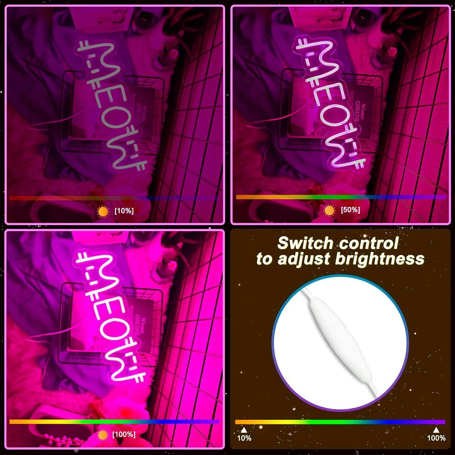 Meow Neon Sign Cat USB Powered - đánh giá và giá Home Bar Signs