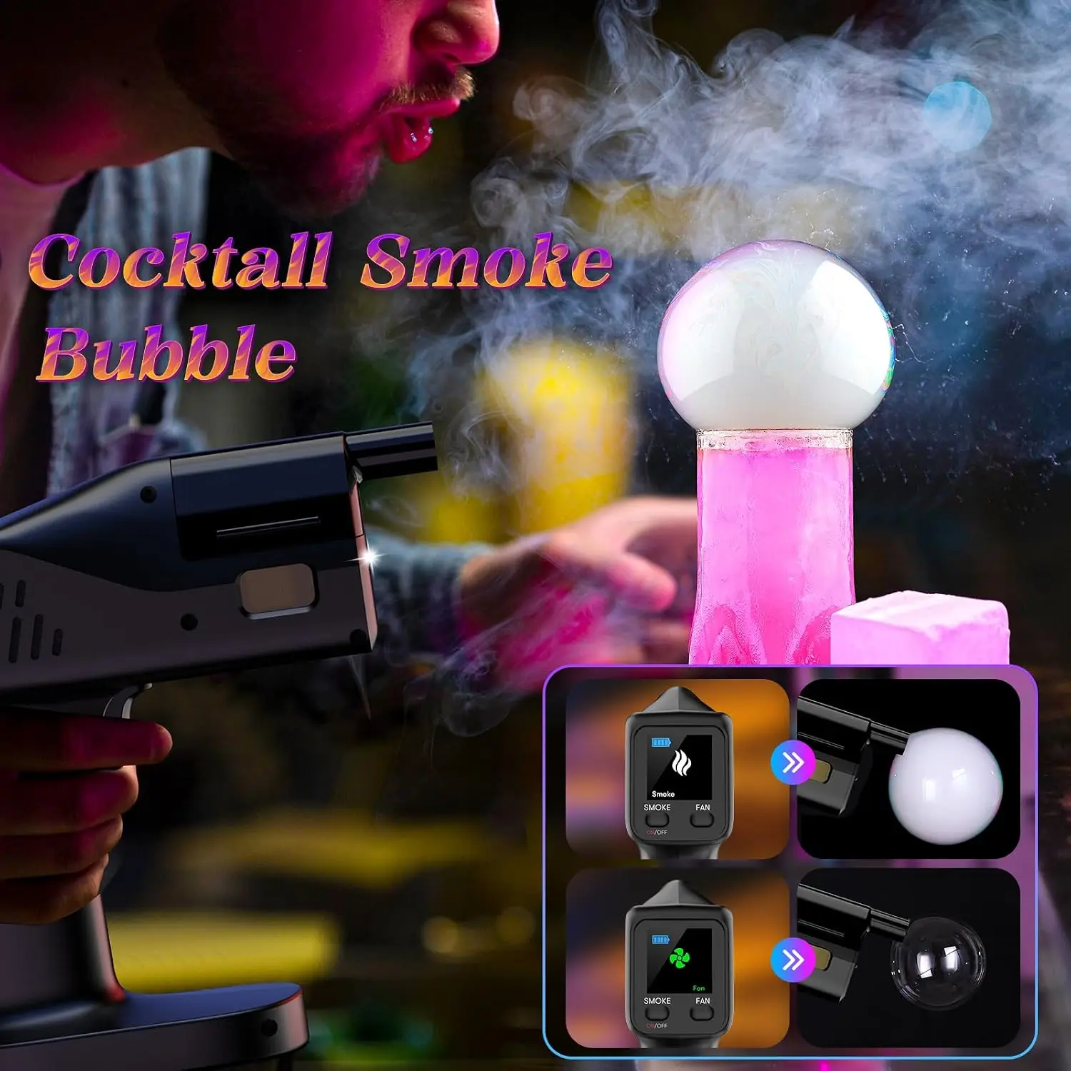 Electric Cocktail Smoke Bubble - đánh giá và giá Smoking Gun Kit