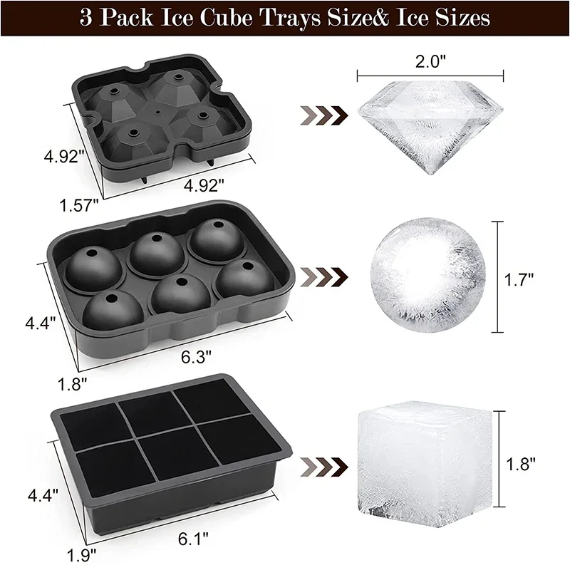 Large Ice Cube Trays Silicone  - đánh giá và giá Ice Mold Sphere