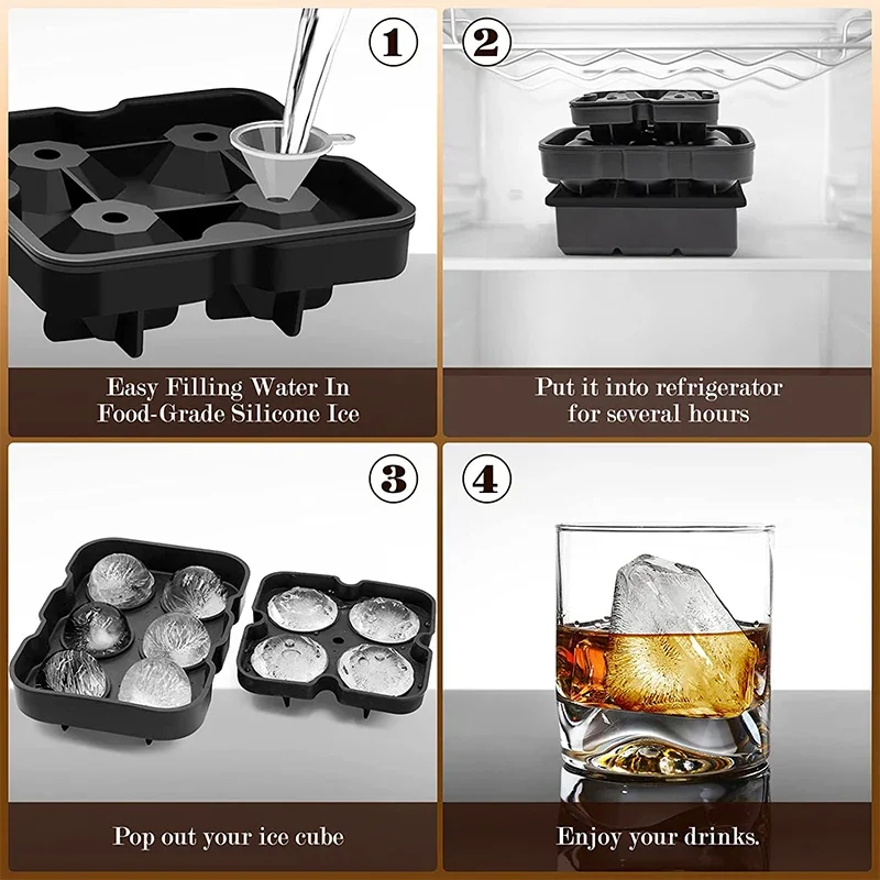 Large Ice Cube Trays Silicone  - đánh giá và giá Ice Mold Sphere